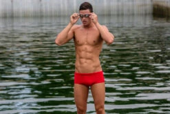 Funky Trunks - Still Red - Mens Plain Front Trunks -Swim and Beyond funky trunks mens still red plain front trunks 5