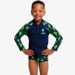 Funky Trunks - Prickly Pete - Toddler Boys Zippy Rash Vest 8 Funky Trunks - Prickly Pete - Toddler Boys Zippy Rash Vest -Swim and Beyond funky trunks prickly pete toddler boys zippy rash vest 4