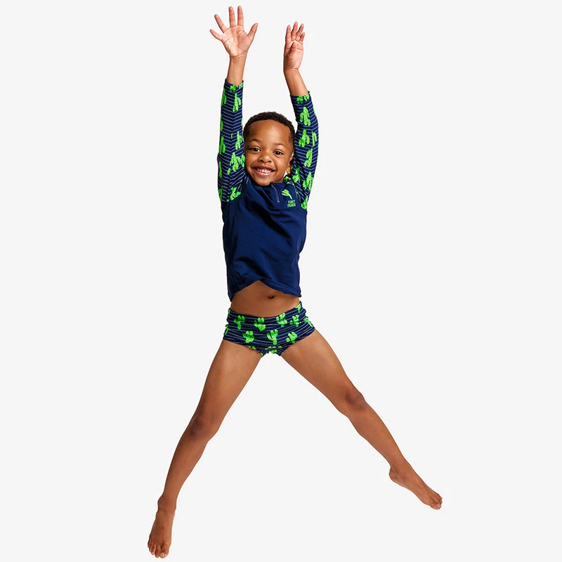 Funky Trunks - Prickly Pete - Toddler Boys Zippy Rash Vest 5 Funky Trunks - Prickly Pete - Toddler Boys Zippy Rash Vest - Image 5