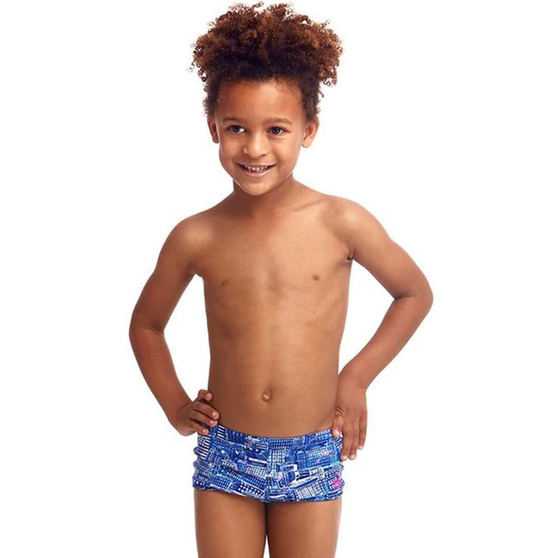 Funky Trunks - Sky City - Toddler Boy's Square Trunks 1 Funky Trunks - Sky City - Toddler Boy's Square Trunks