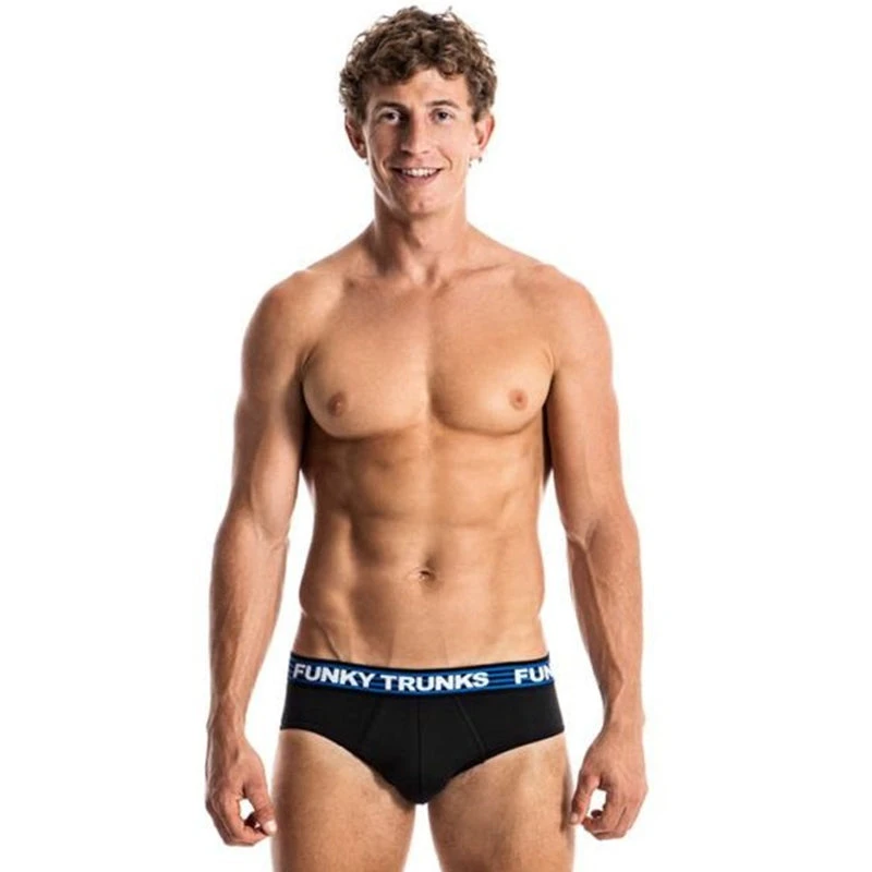 Funky Trunks - Still Black - Mens Underwear Briefs 1 Funky Trunks - Still Black - Mens Underwear Briefs