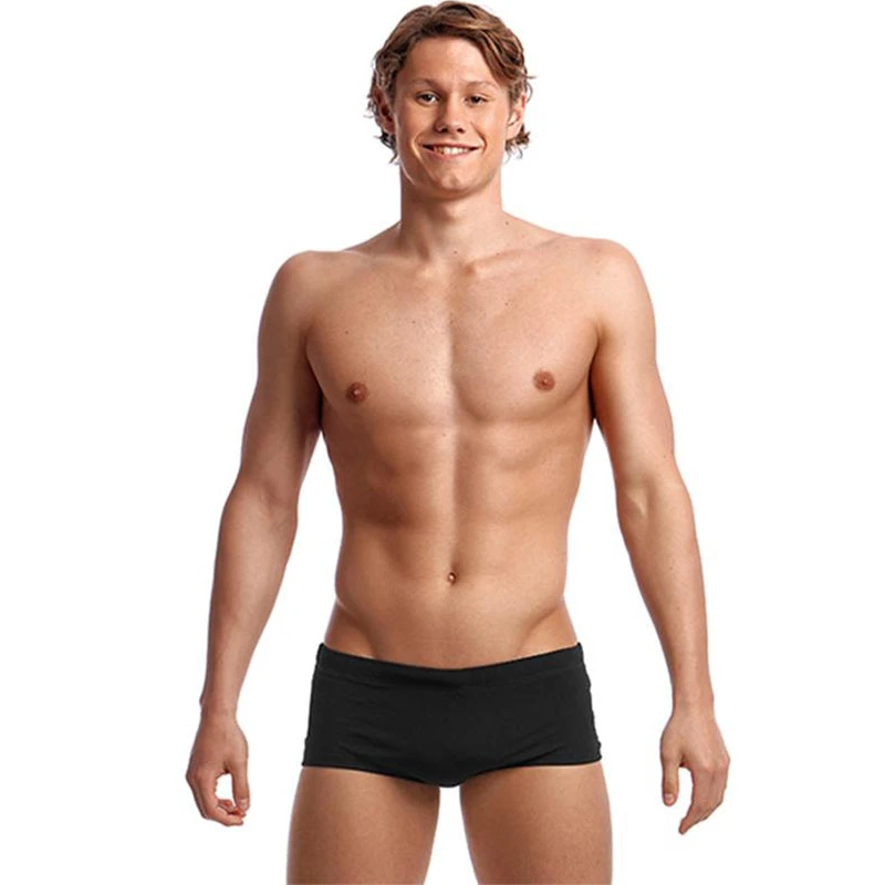 Funky Trunks - Still Black - Mens Plain Front Trunks 1 Funky Trunks - Still Black - Mens Plain Front Trunks
