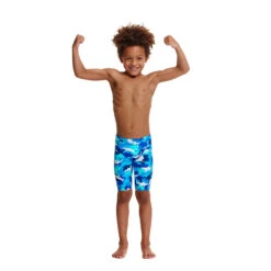 Funky Trunks - White Pointer - Toddler Boys Miniman Jammers -Swim and Beyond funky trunks white pointer toddler boys miniman jammers 5