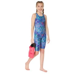 Maru Girls Swimwear - Aquarius Pacer Legsuit - Blue/Pink -Swim and Beyond maru aquarius pacer legsuit girls swimwear one piece 4