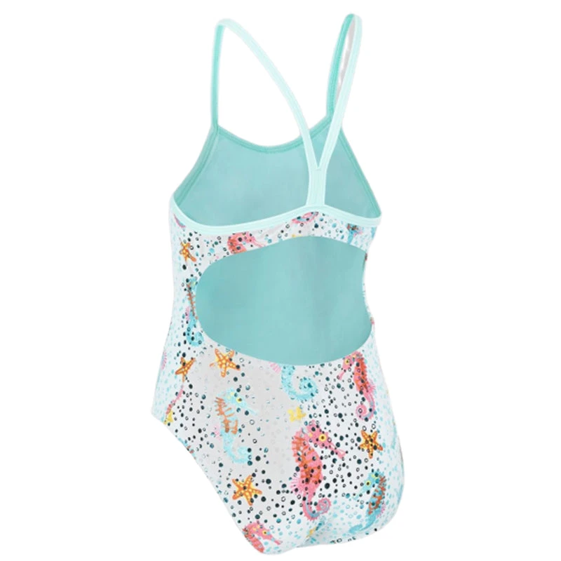 Maru - Bubbles Ecotech Sparkle Fly Back Girls Swimsuit - Aqua 4 Maru - Bubbles Ecotech Sparkle Fly Back Girls Swimsuit - Aqua - Image 4