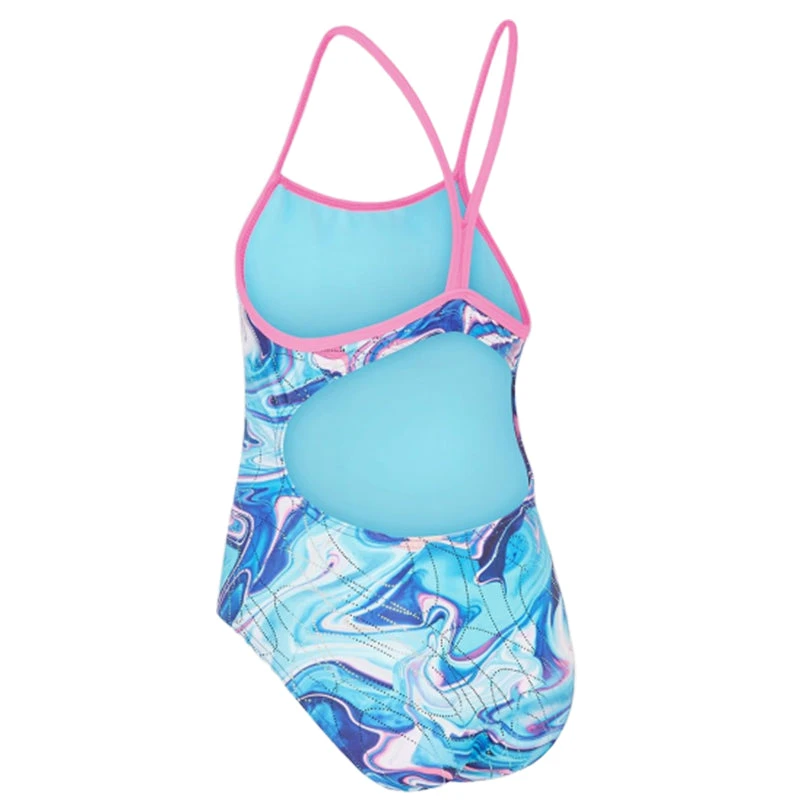 Maru - Marble Run Ecotech Sparkle Fly Back Girls Swimsuit - Blue/Pink 4 Maru - Marble Run Ecotech Sparkle Fly Back Girls Swimsuit - Blue/Pink - Image 4