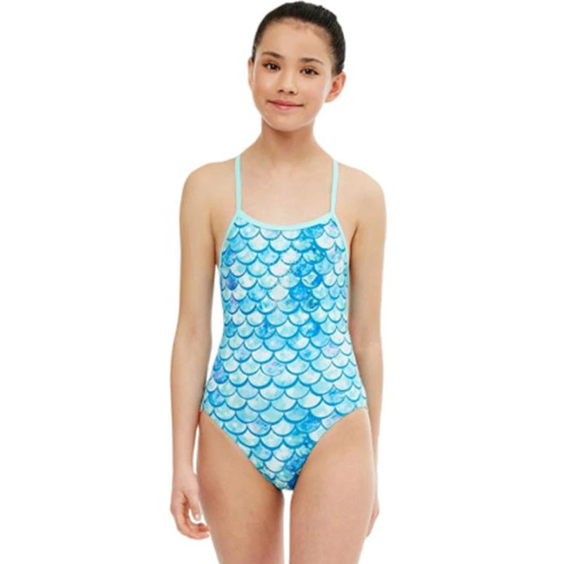 Maru - Shimmer Ecotech Sparkle Fly Back Girls Swimsuit - Aqua 1 Maru - Shimmer Ecotech Sparkle Fly Back Girls Swimsuit - Aqua