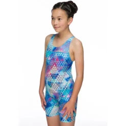 Maru Girls Swimwear - Tri Pacer Shortie Legs Blue -Swim and Beyond maru girls swimwear tri pacer shortie legs blue 1