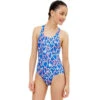 Maru - Valentine Ecotech Sparkle Rave Back Girls Swimsuit - Blue/Pink