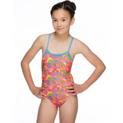 Maru - Happy Days Pacer Aero Back Girls Swimsuit - Pink