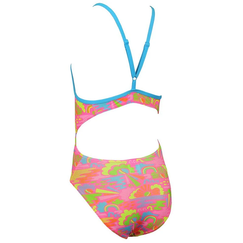 Maru - Happy Days Pacer Aero Back Girls Swimsuit - Pink 4 Maru - Happy Days Pacer Aero Back Girls Swimsuit - Pink - Image 4