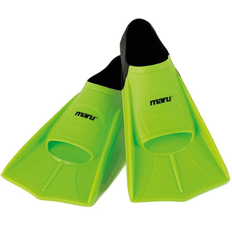 Maru - "New" Training Fins / Flippers - Neon Lime/Black 1 Maru - "New" Training Fins / Flippers - Neon Lime/Black