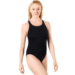 Maru - Solid Pacer Open Back Ladies Swimsuit - Black