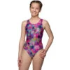 Maru - Sprinkled Stardust Sparkle Auto Back Girls Swimsuit - Pink