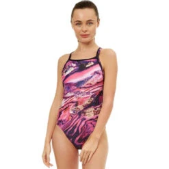 Maru - Strata Ecotech Ace Back Ladies Swimsuit - Pink/Gold