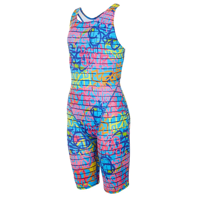 Maru Girls Swimwear - Street Art Pacer Legsuit - Blue/Multi 3 Maru Girls Swimwear - Street Art Pacer Legsuit - Blue/Multi - Image 3