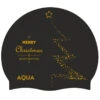 Aqua Merry Christmas Gold - Silicone Swim Hat