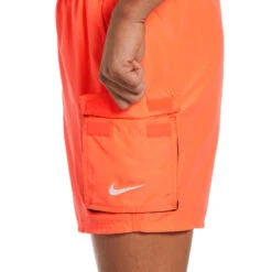 Nike - Belted Packable 5" Volley Short (Bright Mango) -Swim and Beyond nike belted packable 5 volley short bright mango 4