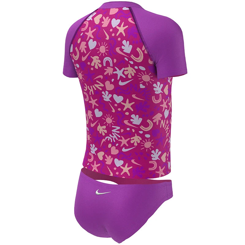 Nike - Fun Forest Short Sleeve Top Bikini Set (Pink Prime) 2 Nike - Fun Forest Short Sleeve Top Bikini Set (Pink Prime) - Image 2