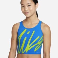 Nike - Girls' Script Logo Crossback Midkini Set (Photo Blue) -Swim and Beyond nike girls script logo crossback midkini set photo blue 3