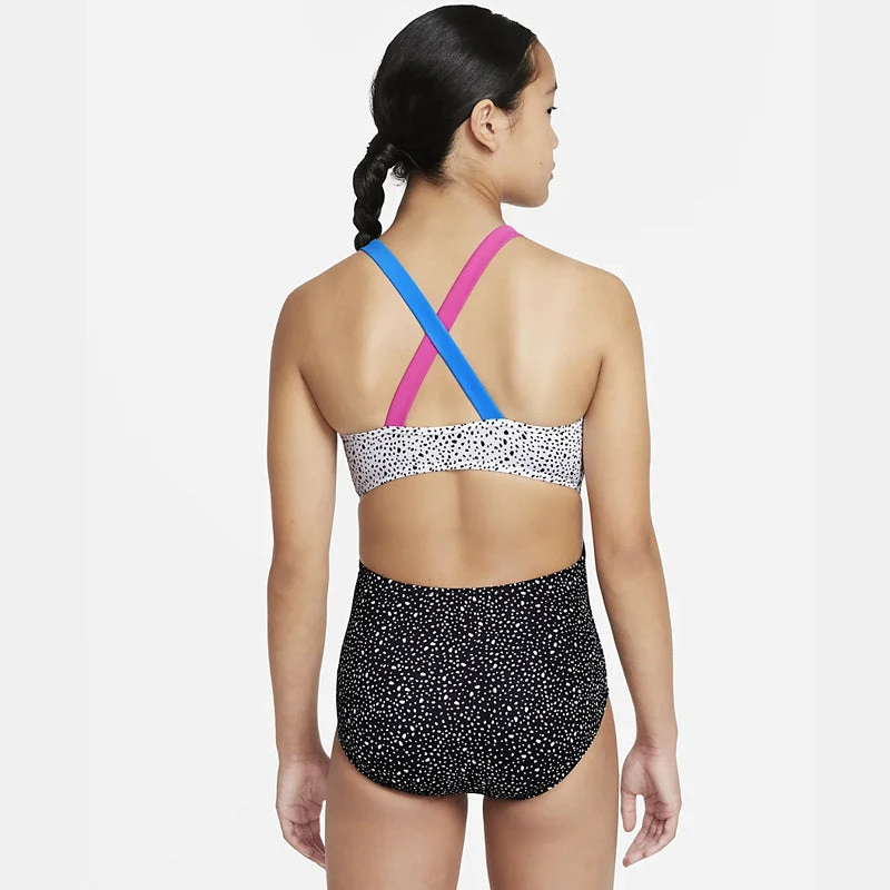Nike - Girls' Water Dots Crossback Monokini (Black) 2 Nike - Girls' Water Dots Crossback Monokini (Black) - Image 2