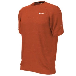 Nike - Heather Short Sleeve Hydroguard (Rush Orange) 6 Nike - Heather Short Sleeve Hydroguard (Rush Orange) -Swim and Beyond nike heather short sleeve hydroguard rush orange 3
