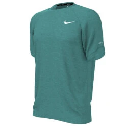 Nike - Heather Short Sleeve Hydroguard (Washed Teal) -Swim and Beyond nike heather short sleeve hydroguard washed teal 3