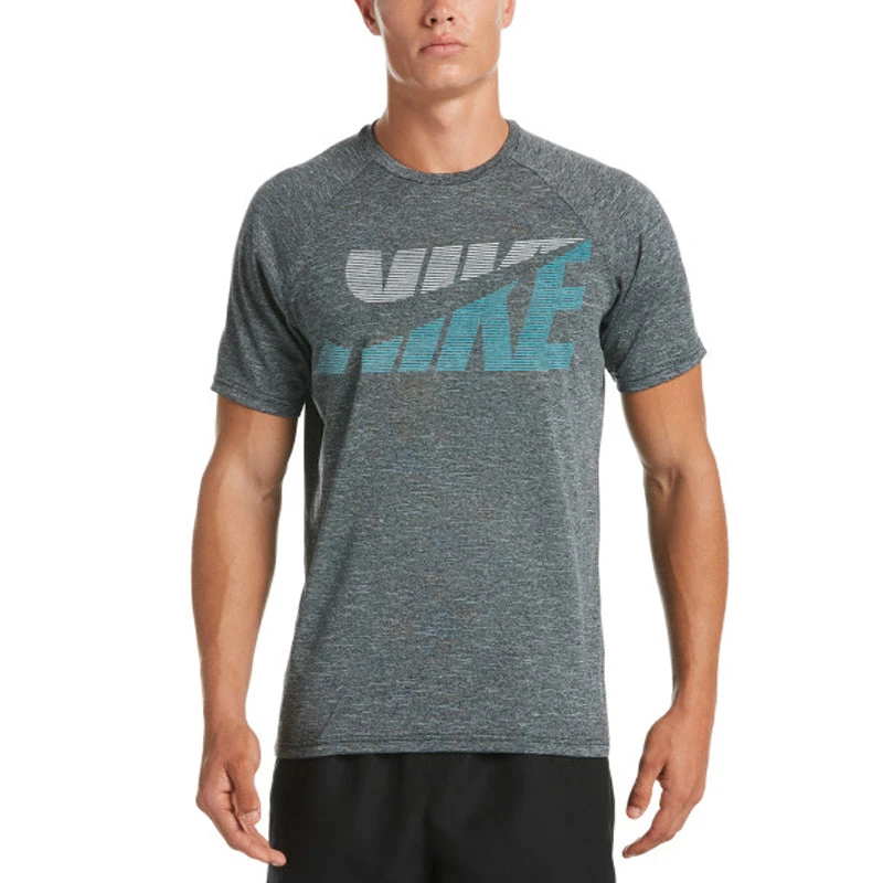 Nike - Heather Tilt Short Sleeve Hydroguard (Black) 1 Nike - Heather Tilt Short Sleeve Hydroguard (Black)