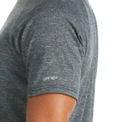 Nike - Heather Tilt Short Sleeve Hydroguard (Black) 9 Nike - Heather Tilt Short Sleeve Hydroguard (Black) -Swim and Beyond nike heather tilt short sleeve hydroguard black 3