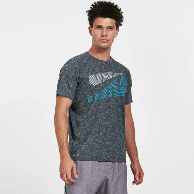 Nike - Heather Tilt Short Sleeve Hydroguard (Black) 6 Nike - Heather Tilt Short Sleeve Hydroguard (Black) - Image 6