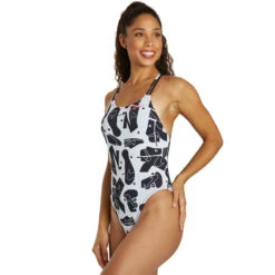 Nike - Hydrastrong Multiple Print Spiderback One Piece (Black) -Swim and Beyond nike hydrastrong multiple print spiderback one piece black 1 4