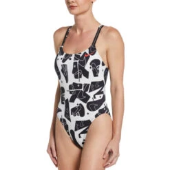 Nike - Hydrastrong Multiple Print Spiderback One Piece (Black) -Swim and Beyond nike hydrastrong multiple print spiderback one piece black 1 5