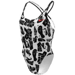 Nike - Hydrastrong Multiple Print Spiderback One Piece (Black) -Swim and Beyond nike hydrastrong multiple print spiderback one piece black 1 8