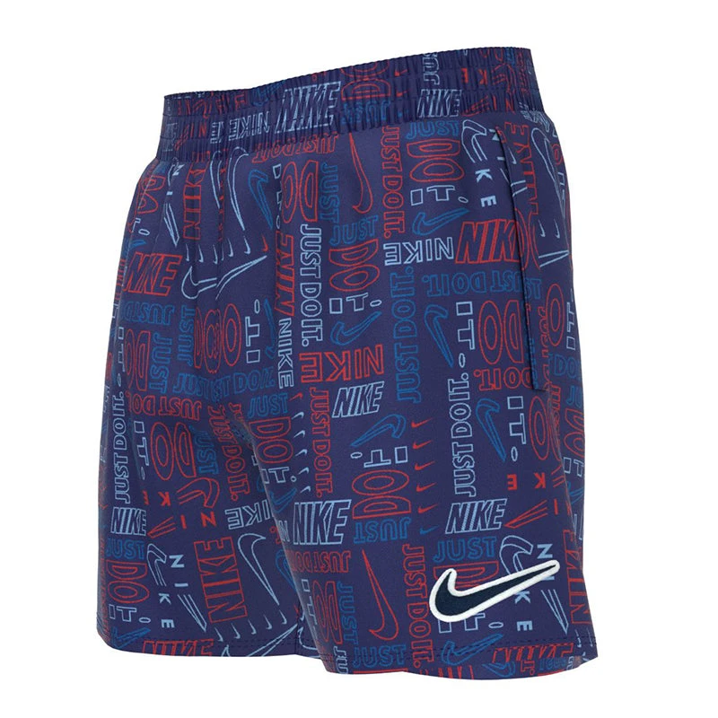 Nike - Logo Mash-Up Breaker 4" Volley Short (Midnight Navy) - Boys 1 Nike - Logo Mash-Up Breaker 4" Volley Short (Midnight Navy) - Boys