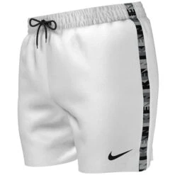 Nike - Logo Tape 5" Volley Short (White) -Swim and Beyond nike logo tape 5 volley short white 4
