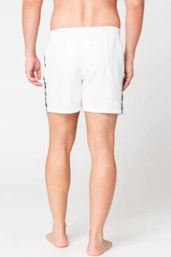 Nike - Logo Tape 5" Volley Short (White) -Swim and Beyond nike logo tape 5 volley short white 9
