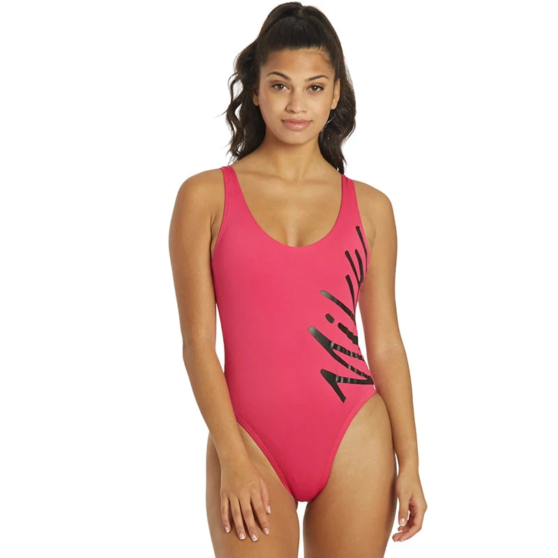 Nike - Multi Logo U-Back One Piece (Pink Prime) 1 Nike - Multi Logo U-Back One Piece (Pink Prime)
