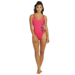 Nike - Multi Logo U-Back One Piece (Pink Prime) 18 Nike - Multi Logo U-Back One Piece (Pink Prime) -Swim and Beyond nike multi logo u back one piece pink prime 5