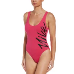Nike - Multi Logo U-Back One Piece (Pink Prime) 19 Nike - Multi Logo U-Back One Piece (Pink Prime) -Swim and Beyond nike multi logo u back one piece pink prime 6