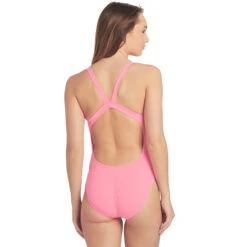 Nike - Poly Solid Hydrastrong Fastback One Piece (Polarized Pink) -Swim and Beyond nike poly solid hydrastrong fastback one piece polarized pink 3