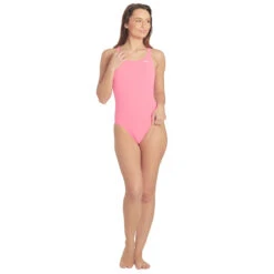 Nike - Poly Solid Hydrastrong Fastback One Piece (Polarized Pink) -Swim and Beyond nike poly solid hydrastrong fastback one piece polarized pink 5