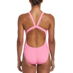 Nike - Poly Solid Hydrastrong Fastback One Piece (Polarized Pink) -Swim and Beyond nike poly solid hydrastrong fastback one piece polarized pink 7