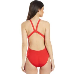 Nike - Poly Solid Hydrastrong Fastback One Piece (University Red) -Swim and Beyond nike poly solid hydrastrong fastback one piece university red 3
