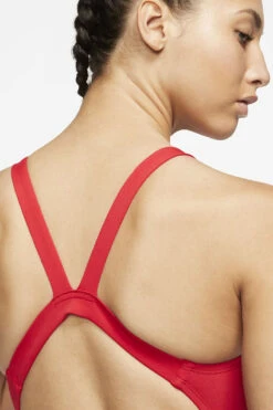 Nike - Poly Solid Hydrastrong Fastback One Piece (University Red) -Swim and Beyond nike poly solid hydrastrong fastback one piece university red 8