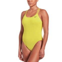 Nike - Solid Hydrastrong Spiderback One Piece (Varsity Maize) -Swim and Beyond nike solid hydrastrong spiderback one piece varsity maize 6