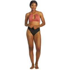 Nike - Solid Lace-Up High Neck Bikini Top (Canyon Rust) -Swim and Beyond nike solid lace up high neck bikini top canyon rust 5