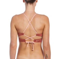 Nike - Solid Lace-Up High Neck Bikini Top (Canyon Rust) -Swim and Beyond nike solid lace up high neck bikini top canyon rust 7