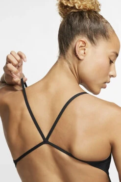 Nike - Poly Solid Hydrastrong Cutout One Piece (Black) 23 Nike - Poly Solid Hydrastrong Cutout One Piece (Black) -Swim and Beyond nike swim poly solid hydrastrong cut out one piece swimsuit black 11