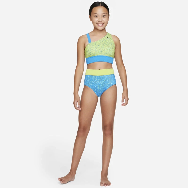 Nike - Water Dots Asymmetrical Top & High Waist Bikini Set (Photo Blue) 4 Nike - Water Dots Asymmetrical Top & High Waist Bikini Set (Photo Blue) - Image 4