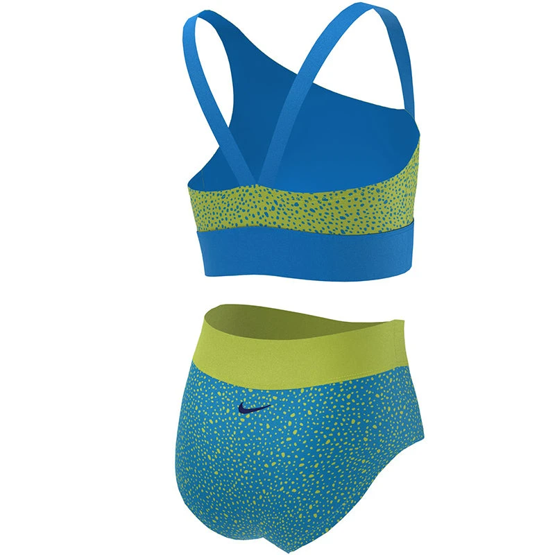 Nike - Water Dots Asymmetrical Top & High Waist Bikini Set (Photo Blue) 6 Nike - Water Dots Asymmetrical Top & High Waist Bikini Set (Photo Blue) - Image 6